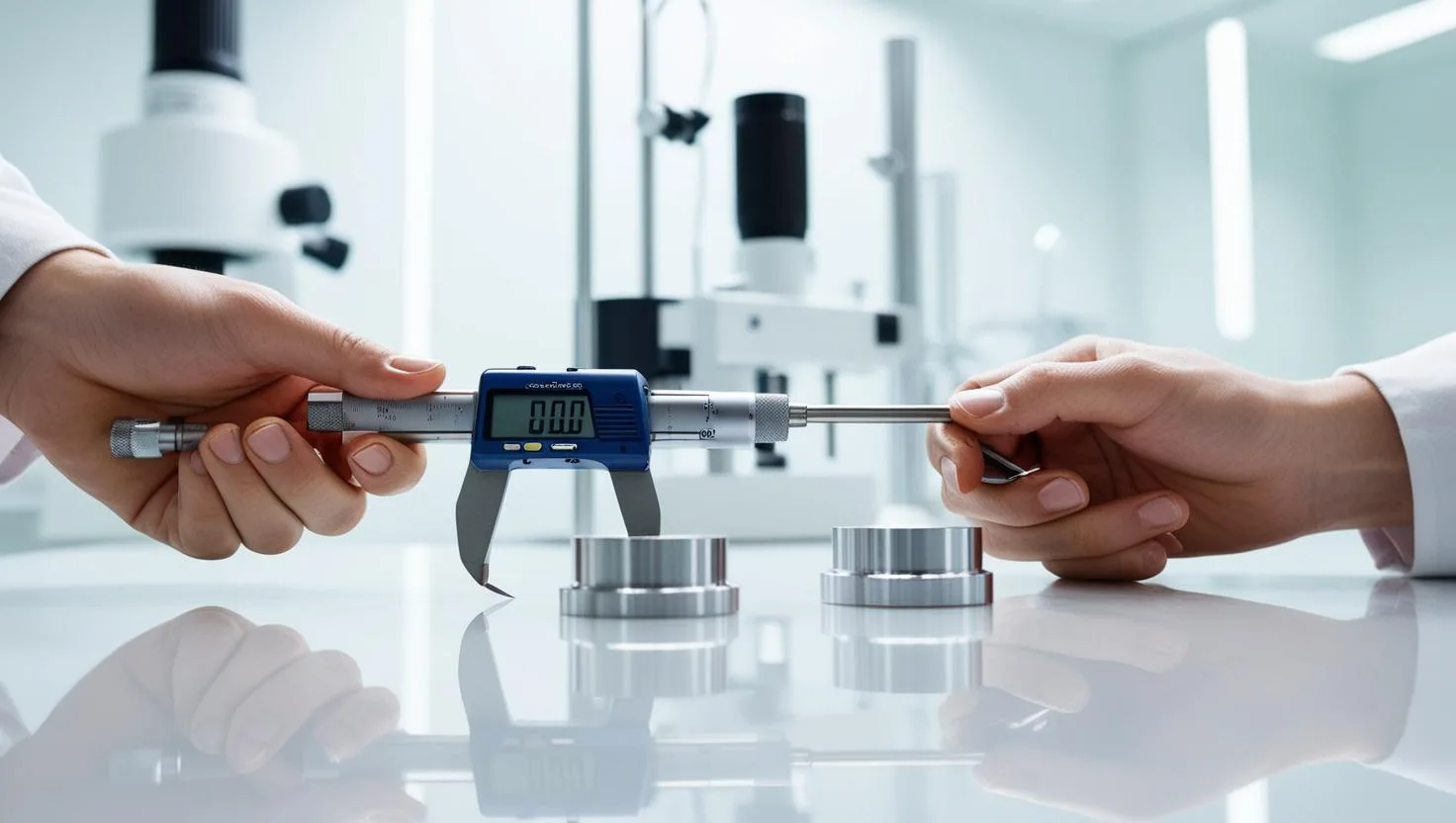 Inspección dimensional de piezas en el laboratorio de calidad de Klumex